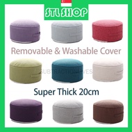 【STL♥SG】Ready Stock Linen Round Floor Pillow Removable Washable Cover Thick Soft EPE Inner Seating Cushion Tatami cushion Room Décor Pouf for Meditation Yoga 蒲团 棉麻蒲团 打坐垫 地上坐垫 坐垫 纯棉坐垫 瑜伽垫