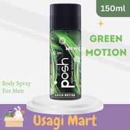 Posh Men Perfumed Body Spray Green Motion 150ml Parfum Hijau