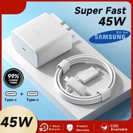 45W PD Adapter Super Fast Charger Type C To C Quick Cable For Samsung S25 S24 S23 Ultra A90 A91 set