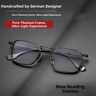 Shatar Titanium Frame Reading Glasses for Middle-Aged And Elderly Men And Women Large Face Wide High