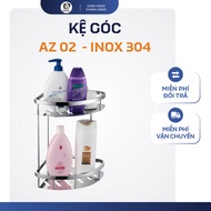 AZ-02 Bathroom Corner Shelf, High Quality Sus304 Stainless Steel, 2-Tier Multi-Purpose Storage, 12 M