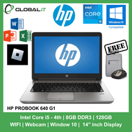 Laptop HP Probook 640 G1 Laptop / 14 inch Display / WiFi / Webcam / Intel Core i5 - 4th / Windows 10
