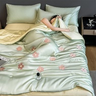 YOUJIU | Bộ Chăn Ga Đệm Lụa Mượt Mà Cao Cấp Cho Người Đơn/Người Đôi