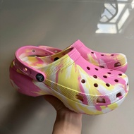 CROCS CLASSIC PLATFORM MARBLED CLOG รองเท้าลำลองผู้หญิงมือสองของแท้ sz.38