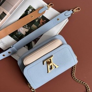 ::LOUIS VUITTON:: LV M59984 Lockme Tender寶寶藍白拼色手提斜背兩用包 掀蓋鏈帶包