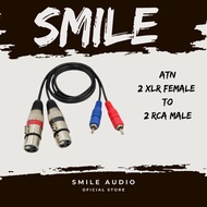 Mixer/power/ampli jack cable 2 canon/xlr female to 2 rca (20cm, 30cm, 50cm, 1m, 1.2m, 1.5m) ATN cabl