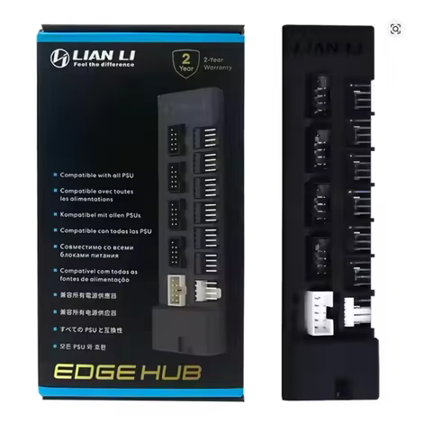 Lian Li Edge Hub Modular Usb & Fan Pwm Hub , Edge Gold PSU Connector , Desktop computer fan hub, exp
