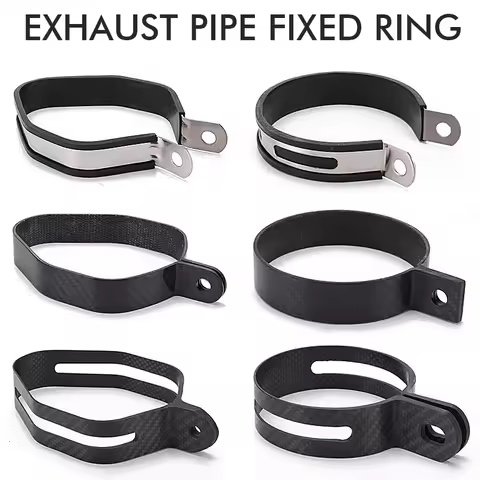 Universal Motorcycle Exhaust Pipe Muffler Escape SC Moto Project Carbon Fiber Holder Clamp Fixed Rin
