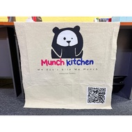 Banner Kain Belacu, Banner Klasik kain, Printing DTF banner kain, custom size dan design.