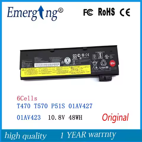 10.8V 48Wh New Original Laptop Battery for lenovo ThinkPad T470 T570 P51S 01AV427 01AV426