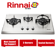 Rinnai Built-In Hob (78CM/3.7kW) 3-Burner Matt Enamel Pan Support Stainless Steel Gas Hob RB-713N-S