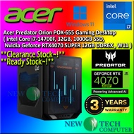 *CLEARANCE STOCK* ACER PREDATOR ORION X POX-655-14700W11 i7 32GD5 1TB SSD RTX4070 RTX 4070 SUPER Gam