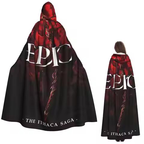 Epic The Musical The Ithaca Saga Long Hooded Cloak Witch Medieval Costume Cosplay Cape HalloweenCoat