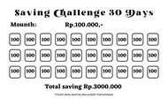 (10 pcs) Amplop Saving Challenge 30 Days