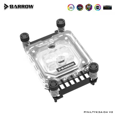 Barrow CPU Water Block for AMD RYZEN 3600 AM3 AM4 AM5 / RGB Light PC CPU Water Cooling Block Waterbl