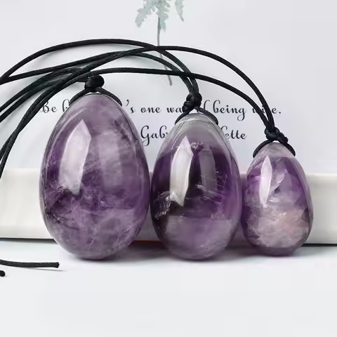 Natural Amethyst Yoni Egg Yoni Wand Set Amethyst Massage Ball Vaginal Kegel Ball Women Muscle Traini