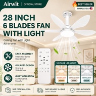 Airwit 26 Inch 6 Blade Ceiling Fan With Light BLDC Motor Silent Remote Control Baby Room Ceiling Fan