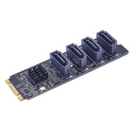 M2 KEY-M NVME PCI-E轉4口SATA3.0擴充轉硬盤轉接卡免驅ASM1064