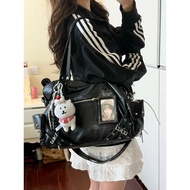 Pilihan: Beg kipas niche Korea, beg biker, beg silang gaya gadis Y2K yang manis dan bergaya, beg tot