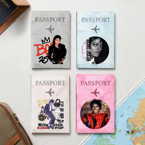 Michael Jackson Passport Holder for Travel Essentials Passport Wallet Cover Case ID Card Covers Acce