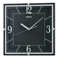 Seiko QXA821 QXA821K Black Analog Square Quiet Sweep Silent Movement Wall Clock