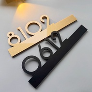 Acrylic minimalist black number plate unit number signage door unit number house number door House n