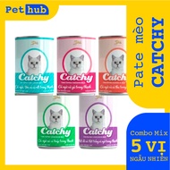Combo 10 lon Pate Catchy mix vị ngẫu nhiên mỗi lon 400g cho mèo mọi lứa tuổi full 13 vị