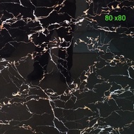 Granit Hitam 80 x 80 motif emas Wjf 80526