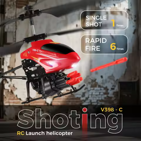 Weili V398-C remote-controlled aircraft missile 2.4G helicopter 3.5-way light shooting bullet fixed 