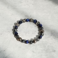 黑加侖超七黑髪晶切面藍虎眼手鏈