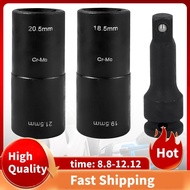 Set of 3 Double Head Impact Wrench Nuts Set 18.5/19.5/20.5/21.5 mm with 1/2 Inch Extension and Doubl