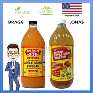 BRAGG Organic Apple Cider Vinegar 946ml | LOHAS Organic Apple Cider 946ml