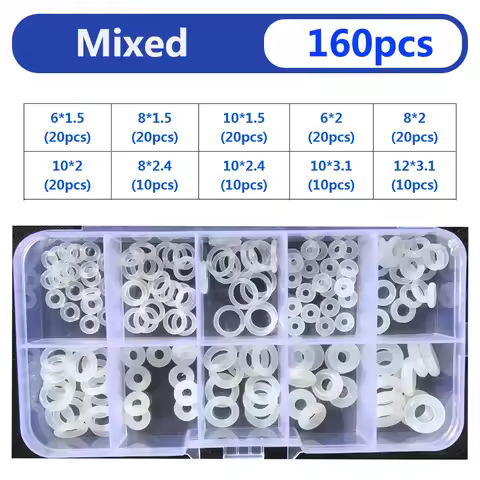 VMQ White Silicone O Ring Gasket CS 1.5/2/2.4/3mm Silicone Heat-Resistant Insulated Waterproof Nonto