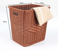 Hotel And B&B Imitation Rattan Laundry Basket Imitation Basket Laundry Basket Supply Rattan Storage 