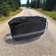 Bicycle Rear Carrier Bag 600D Polyester 8L Adhesive Strap Zipper Tight Waterproof Multifunction