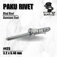 Blind Rivet 3.2 x 640mm (423) 1/ 8" x 1/ 4" Aluminum Rivet