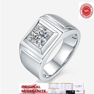 Original Moissanite Diamond Ring 1ct 6.5mm Genuine Silver + GRA Certificate