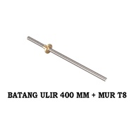 MESIN EELIC SEP-MURT8X400MM Mix lead 8mm pitch 2mm Linear Screw Rod T8 + Brass Nut Diameter 8mm spar