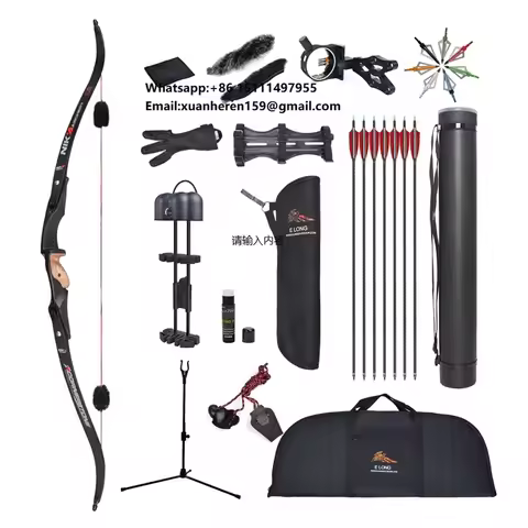 Nika Archery Bow 60" 30-50 LBS Hunting Accessories Recurve Bow and Arrow Set