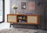 [TEAK WOOD] 6 Feet Teak Wood TV Cabinet With Metal Leg