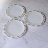 老美國 Anchor Hocking Crazy Daisy 綠色雛菊牛奶玻璃盤