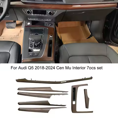 Carbon Fiber Central Control Shift Panel 7 Piece Set for Audi Q5 RSQ5 2018-2024 Interior Upgrade Car