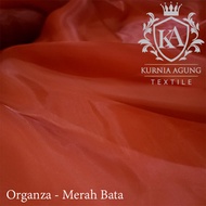 Kain Warna MERAH BATA Teracota Soft Tulle Satin Velvet Bahan Gaun Bahan Bridesmaid Furing Kebaya Met