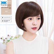 TSE วิกผมสำหรับผู้หญิงอ่อนหวานทันสมัยหน้าม้าสั้นเส้นผมแท้จากคนตรงสำหรับผู้หญิงระบายอากาศได้ดี QLS-15
