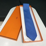 送禮精品❤️Hermes 豬鼻子藍色領帶