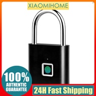 Smart Fingerprint Padlock Rechargeable Keyless 10 Fingerprints Morse Code Emergency Unlocking Easy Operation IP56 Waterproof Anti-theft Security Padlock Door Luggage Backpack Lock