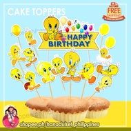 Tweety Bird CakeTopper [set] | Happy birthday | Tweety Bird cup cake toppers hdsph gift