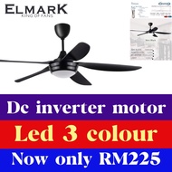Elmark Winter Triton 56” ceiling fan with led 3 colour super wind fan Kipas ceiling hall dining room