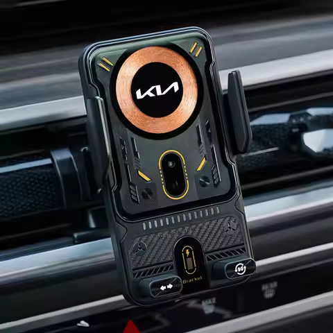 Punk Mechanical Style Phone Holder Car Electric Wireless Charging Board For KIA K9 Sportage Niro K5 