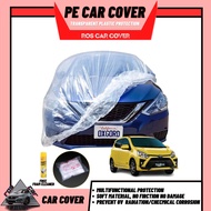 PE Plastic Waterproof Car Cover for Toyota Wigo Clear Transparent